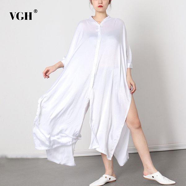 vgh white loose minimalist dress for women stand collar half sleeve casual solid midi dresses female fashion new clothing 210421, Black;gray
vgh white loose minimalist dress for women stand collar half sleeve casual solid midi dresses female fashion new clothing 210421, Black;gray