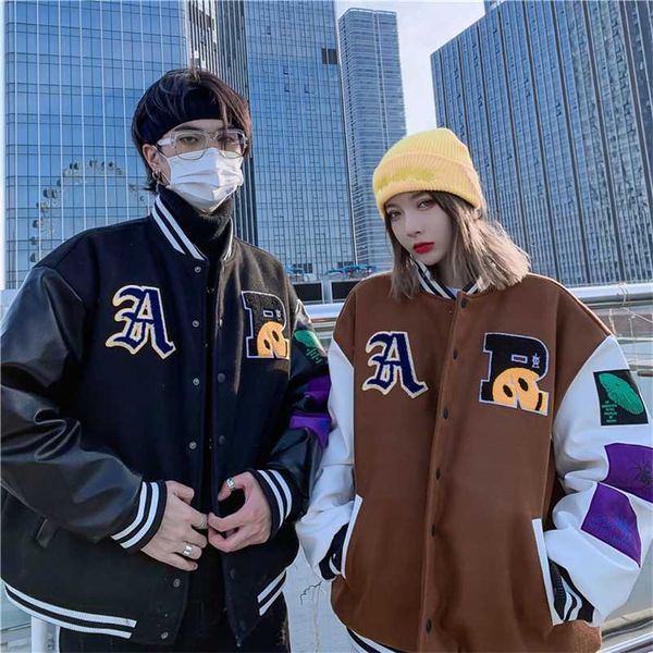 hip hop baseball jackets letters smiley embroidery patchwork bomber fashion college loose streetwear harajuku jacket coat 211009, Black;brown
hip hop baseball jackets letters smiley embroidery patchwork bomber fashion college loose streetwear harajuku jacket coat 211009, Black;brown