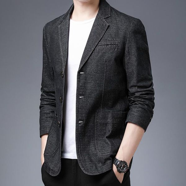 autumn 2021 denim suit coat men's casual korean slim fit trend jackets, Black;brown 
autumn 2021 denim suit coat men's casual korean slim fit trend jackets, Black;brown