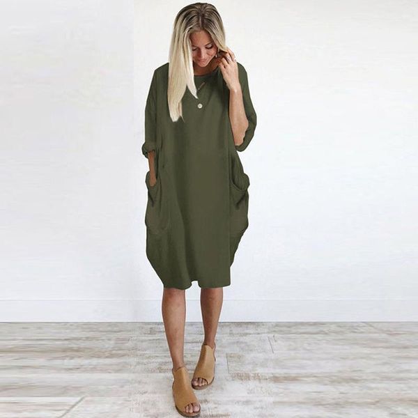 casual dresses womens pocket loose dress ladies crew neck big for women beach, Black;gray
casual dresses womens pocket loose dress ladies crew neck big for women beach, Black;gray