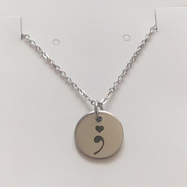 pendant necklaces 1pc stainless steel necklace semicolon depression awareness warrior mental health suicide jewelry gifts, Silver
pendant necklaces 1pc stainless steel necklace semicolon depression awareness warrior mental health suicide jewelry gifts, Silver