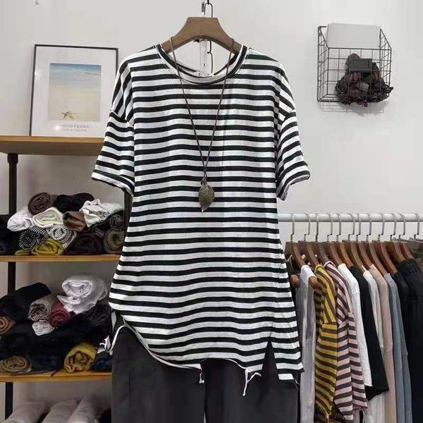 women's t-shirt arrival summer korean style women casual short sleeve o-neck t shirt asymmetrical cotton striped long t-shirt w154, White
women's t-shirt arrival summer korean style women casual short sleeve o-neck t shirt asymmetrical cotton striped long t-shirt w154, White
