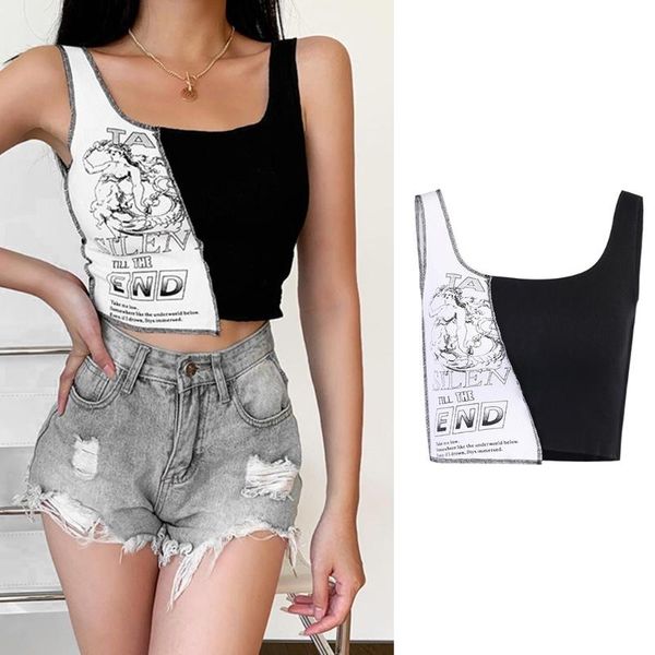 women's tanks & camis women goth punk tank u-neck color block patchwork slim crop aesthetic letters graphic print ribbed vest, White
women's tanks & camis women goth punk tank u-neck color block patchwork slim crop aesthetic letters graphic print ribbed vest, White