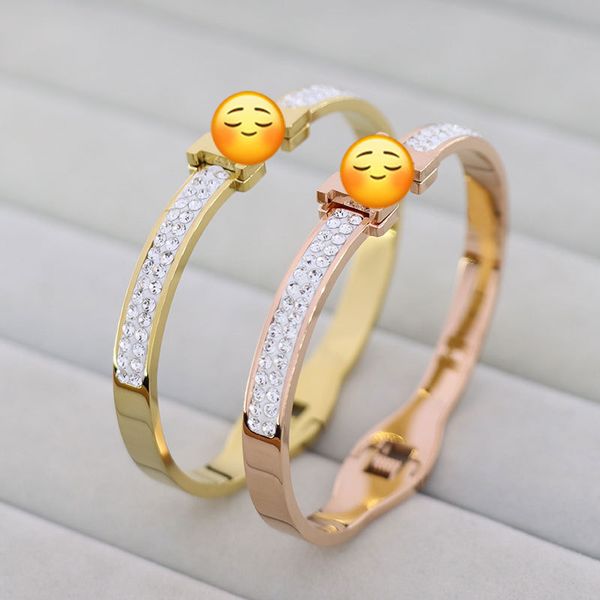 design jewelry gold plated titanium bracelet with diamond and h-type stainless steel ring net red, White
design jewelry gold plated titanium bracelet with diamond and h-type stainless steel ring net red, White
