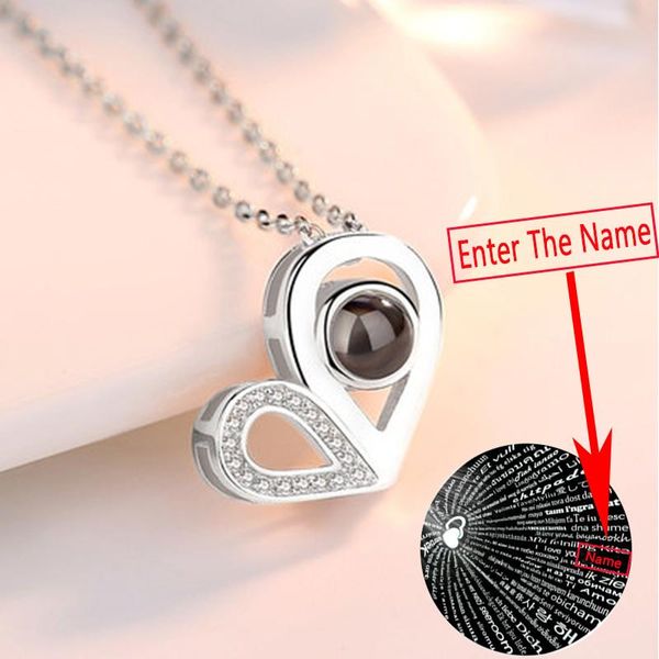 pendants custom name necklace 100 languages i love you projection pendant memory wedding christmas gift, Black 
pendants custom name necklace 100 languages i love you projection pendant memory wedding christmas gift, Black
