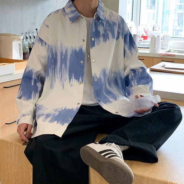 men's casual shirts fashion retro shirt men streetwear wild loose long-sleeved mens dress -2xlautumn korean tie-dye, White;black
men's casual shirts fashion retro shirt men streetwear wild loose long-sleeved mens dress -2xlautumn korean tie-dye, White;black
