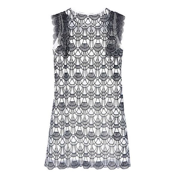 perhaps u black white scalloped mesh patchwork lace hollow out dress o neck sleeveless tank elegant mini dress summer d1543 210529, Black;gray
perhaps u black white scalloped mesh patchwork lace hollow out dress o neck sleeveless tank elegant mini dress summer d1543 210529, Black;gray