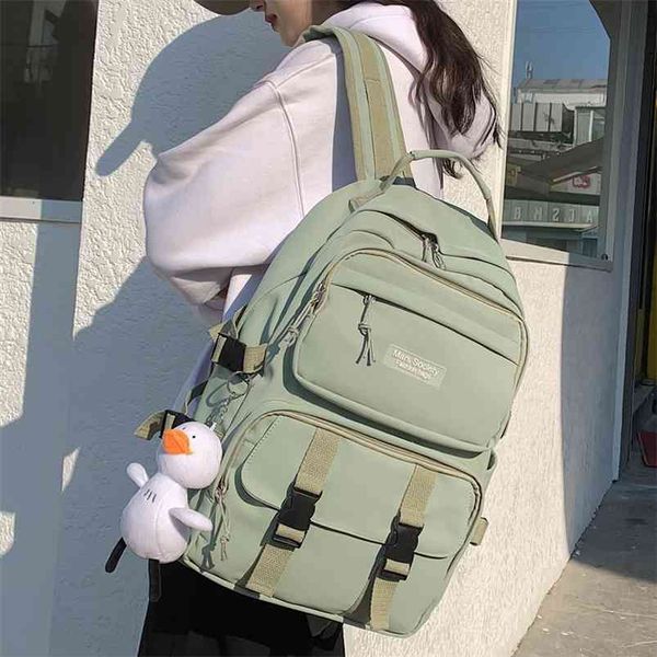 spring women fashion nylon backpack multiple pockets buckle waterproof school bag for teenage girl student backpacks 210922
spring women fashion nylon backpack multiple pockets buckle waterproof school bag for teenage girl student backpacks 210922