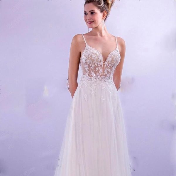 other wedding dresses gorgeous a line dress spaghetti lace appliques v neck backless bridal gowns princess custom made plus size robe d, White
other wedding dresses gorgeous a line dress spaghetti lace appliques v neck backless bridal gowns princess custom made plus size robe d, White