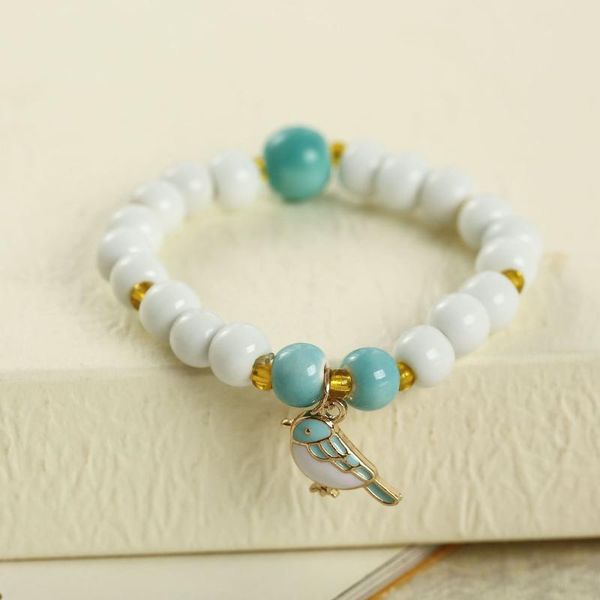 link, chain ceramic jewelry with biwing bird charm beaded bracelet small female bead for student girl gift, Black
link, chain ceramic jewelry with biwing bird charm beaded bracelet small female bead for student girl gift, Black