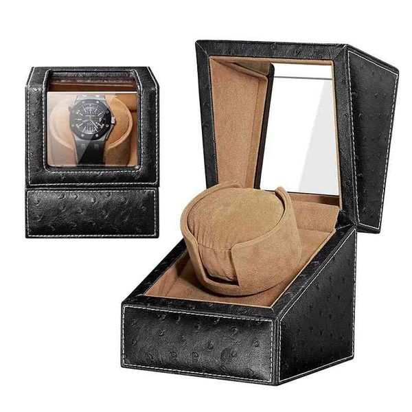 1 slots watch winder storage single wood mechanical watches box holder case lacquer rotate cabinet, Black
1 slots watch winder storage single wood mechanical watches box holder case lacquer rotate cabinet, Black