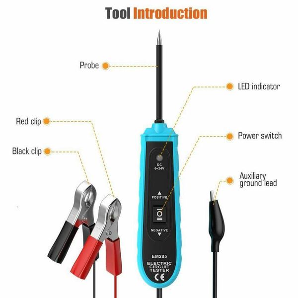 power probe car electric circuit tester automotive tools 6-24v with 5m cable electrical systems auxiliary testing tool diagnostic
power probe car electric circuit tester automotive tools 6-24v with 5m cable electrical systems auxiliary testing tool diagnostic