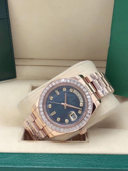 high qualtiy gold stainless steel men's watch diamond bezel day date automatic mechanical movement mens wristwatches 41mm fashion dayda, Slivery;brown
high qualtiy gold stainless steel men's watch diamond bezel day date automatic mechanical movement mens wristwatches 41mm fashion dayda, Slivery;brown