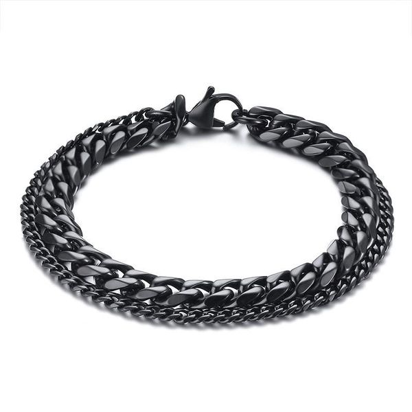 link, chain men double bracelet in black stainless steel braslet pulseira bileklik bracciale brackelts brazalet armband male jewelry 
link, chain men double bracelet in black stainless steel braslet pulseira bileklik bracciale brackelts brazalet armband male jewelry