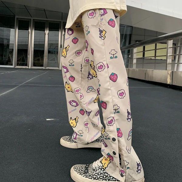 women's pants & capris harajuku retro cartoon women chic full length elastic waist wide leg 2021 summer japanese style teens trouser, Black;white
women's pants & capris harajuku retro cartoon women chic full length elastic waist wide leg 2021 summer japanese style teens trouser, Black;white
