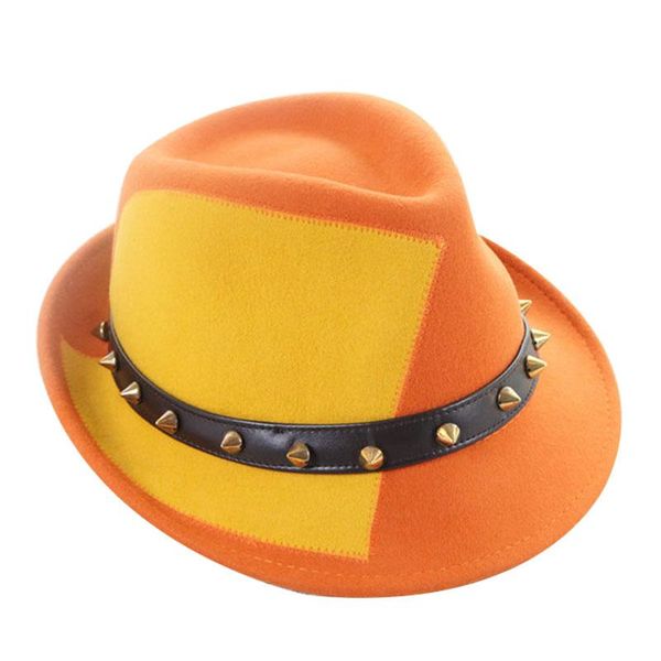 wide brim hats joining together wool cap fedoras hat for women man fashion tangerine belt wedding luxury autumn, Blue;gray
wide brim hats joining together wool cap fedoras hat for women man fashion tangerine belt wedding luxury autumn, Blue;gray