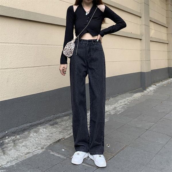 women's jeans dd0137 style slim straight high waist loose wide-leg pants women, Blue
women's jeans dd0137 style slim straight high waist loose wide-leg pants women, Blue