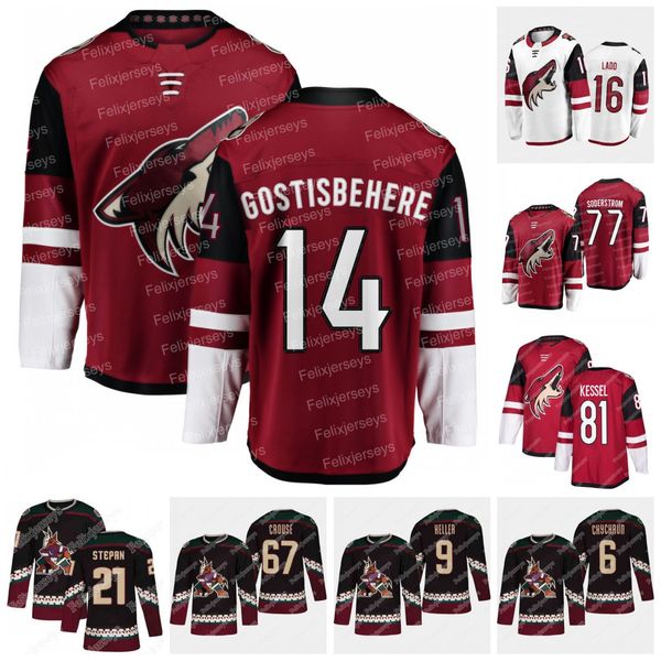 14 shayne gostisbehere arizona coyotes reverse retro jersey 81 phil kessel lawson crouse andrew ladd victor soderstrom antoine roussel johan, Black;red
14 shayne gostisbehere arizona coyotes reverse retro jersey 81 phil kessel lawson crouse andrew ladd victor soderstrom antoine roussel johan, Black;red