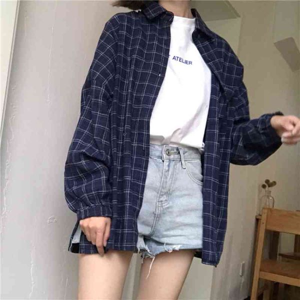 woman vent vintage plaid shirt single breasted turn down collar cotton long sleeve button feminina sales 210522, White
woman vent vintage plaid shirt single breasted turn down collar cotton long sleeve button feminina sales 210522, White
