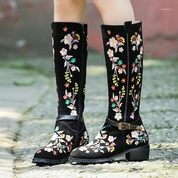 boots lapolaka 2021 arrivals national style embroidered shoes ladies chunky heels belt buckle zipper woman1, Black
boots lapolaka 2021 arrivals national style embroidered shoes ladies chunky heels belt buckle zipper woman1, Black