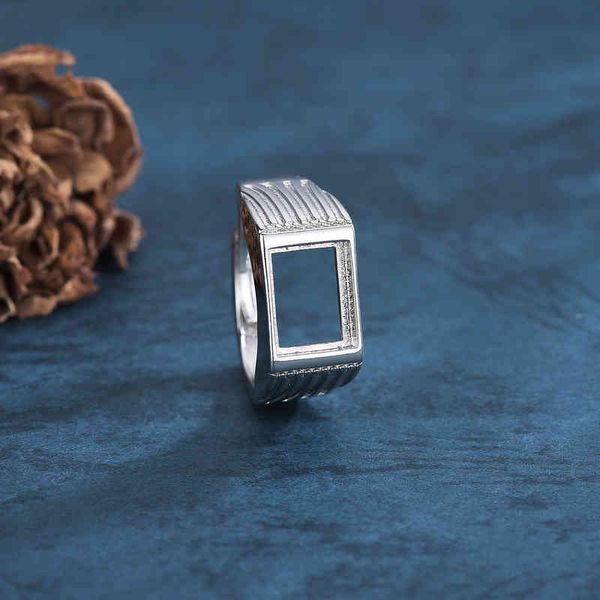 business temperament high end rectangular men's ring simple atmosphere square emerald ring, Silver
business temperament high end rectangular men's ring simple atmosphere square emerald ring, Silver
