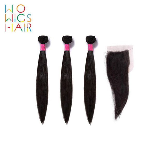 human hair bulks wowigs brazilian remy straight 3 bundles deal with lace closure / frontal natural color 1b, Black
human hair bulks wowigs brazilian remy straight 3 bundles deal with lace closure / frontal natural color 1b, Black