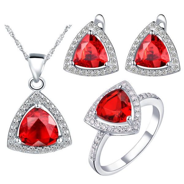 earrings & necklace design and red triangle zircon women anniversary party necklace/ring/earrings white gold jewelry sets t250-6#, Silver
earrings & necklace design and red triangle zircon women anniversary party necklace/ring/earrings white gold jewelry sets t250-6#, Silver