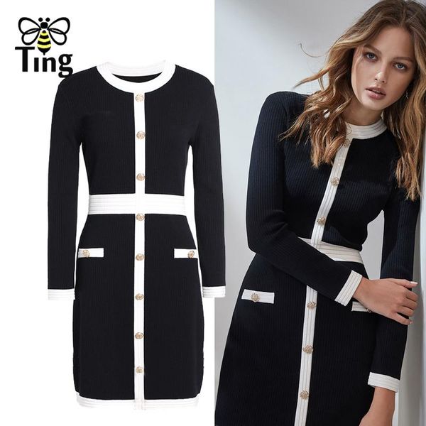 tingfly vintage knitting black bodycon knee length casual dress women spring autumn street chic curve vestidos dresses, Black;gray
tingfly vintage knitting black bodycon knee length casual dress women spring autumn street chic curve vestidos dresses, Black;gray