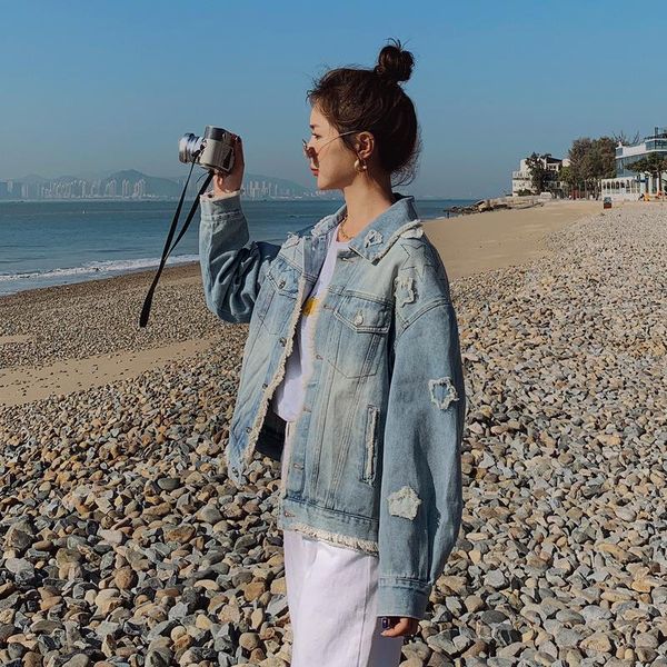 women's jackets short jean jacket with a light-colored hole, for women spring and fall, korean version, loose, bf style, small male fas, Black;brown
women's jackets short jean jacket with a light-colored hole, for women spring and fall, korean version, loose, bf style, small male fas, Black;brown
