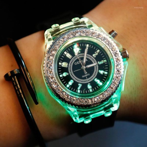 wristwatches silicone led luminous fashion ladies outdoor watch women's men colorful sports clocks relogios masculino, Slivery;brown
wristwatches silicone led luminous fashion ladies outdoor watch women's men colorful sports clocks relogios masculino, Slivery;brown