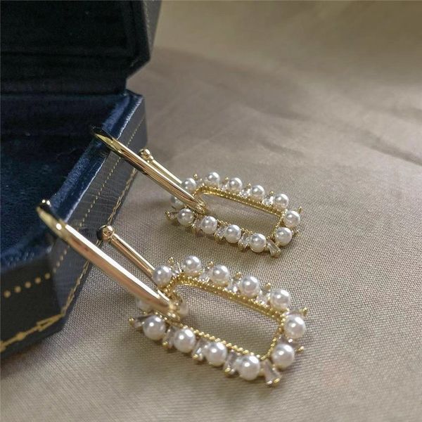 fashion exquisite heavy industry micro inlaid pearl zircon earrings medium long geometric box women, Silver
fashion exquisite heavy industry micro inlaid pearl zircon earrings medium long geometric box women, Silver