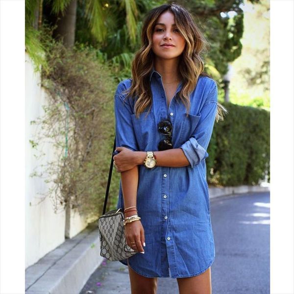 the summer casual denim womens dress pockets elegant cowboy fashion feminino lady slim shirt jeans, Black;gray
the summer casual denim womens dress pockets elegant cowboy fashion feminino lady slim shirt jeans, Black;gray