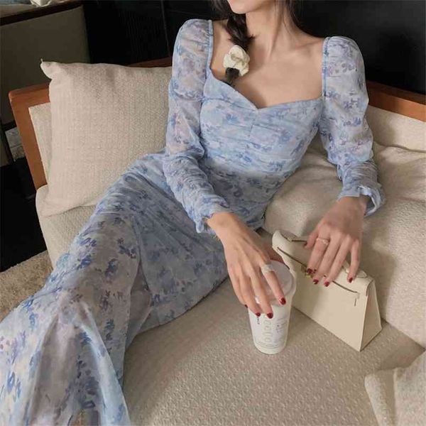 from a french floral dress female spring purple gauze fold hubble-bubble sleeve long fishtail skirt 210602, Black;gray
from a french floral dress female spring purple gauze fold hubble-bubble sleeve long fishtail skirt 210602, Black;gray