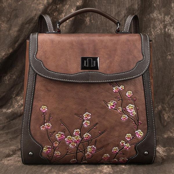 backpack genuine leather purse for women embossing plum blossom backpacks vintage ladies square shopping travelling bags
backpack genuine leather purse for women embossing plum blossom backpacks vintage ladies square shopping travelling bags