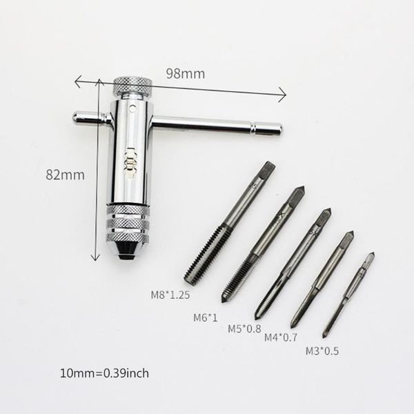 professional hand tool sets 6 pcs adjustable t-handle ratchet tap wrench set m3-m8 taps silver screw
professional hand tool sets 6 pcs adjustable t-handle ratchet tap wrench set m3-m8 taps silver screw