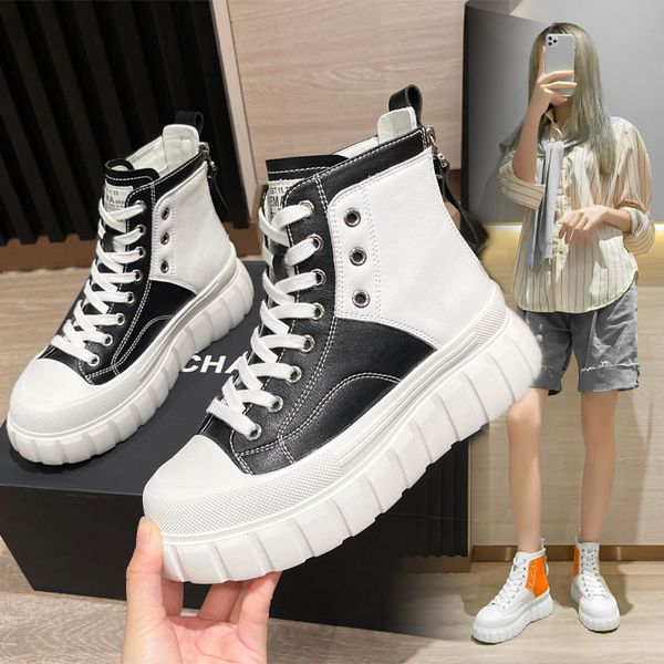 thick soled high sho women's 2021 autumn martin boots, back zipper color matching, thin and increased leisure short boots, Black
thick soled high sho women's 2021 autumn martin boots, back zipper color matching, thin and increased leisure short boots, Black