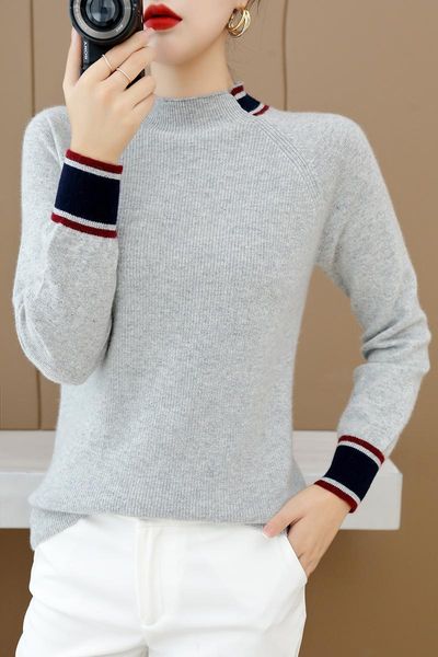 women's sweaters autumn winter women female pullover chic half turtleneck long sleeve 100% wool knitted clothing jumper pull femme, White;black
women's sweaters autumn winter women female pullover chic half turtleneck long sleeve 100% wool knitted clothing jumper pull femme, White;black