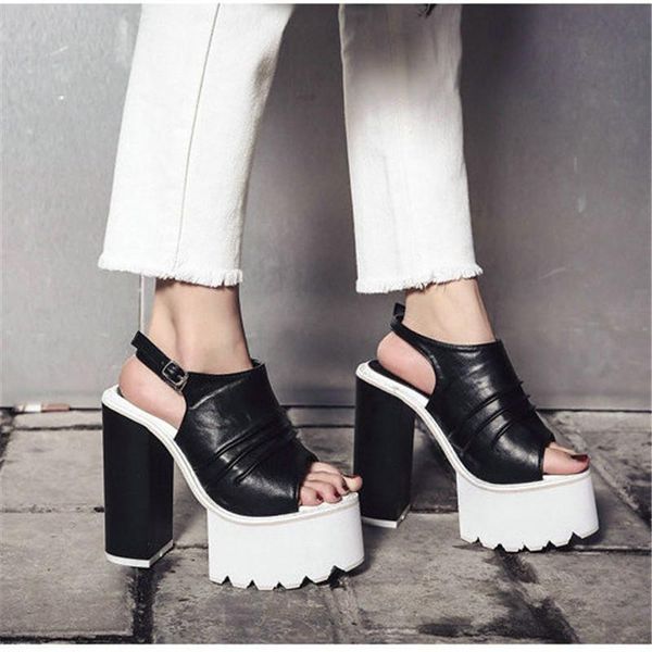 casual shoes sapatos femininos 2021 women's platform high heel belt buckle fish mouth sandals, Black
casual shoes sapatos femininos 2021 women's platform high heel belt buckle fish mouth sandals, Black