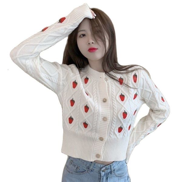 women's sweaters morango cardigan para mulheres crochê floral tricô blusa curta moda coreana meninas branco preto suéter bordado y2k na, White;black
women's sweaters morango cardigan para mulheres crochê floral tricô blusa curta moda coreana meninas branco preto suéter bordado y2k na, White;black