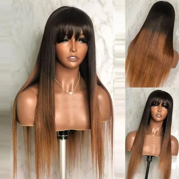 lace wigs 180density brazilian silky straight ombre brown full human hair with bangs glueless 13x6 fringe front remy, Black;brown
lace wigs 180density brazilian silky straight ombre brown full human hair with bangs glueless 13x6 fringe front remy, Black;brown