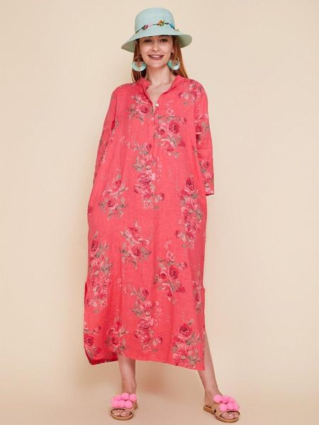 ethnic clothing floral pattern linen fabric pink color long dress 2021 fashion casual style women's collections plus size options, Red
ethnic clothing floral pattern linen fabric pink color long dress 2021 fashion casual style women's collections plus size options, Red