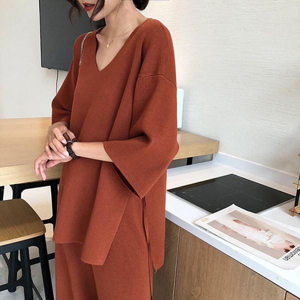 two piece dress aseven knitted suits female easing of autumn fund split wide-legged pants twinset sweater big yards, White
two piece dress aseven knitted suits female easing of autumn fund split wide-legged pants twinset sweater big yards, White