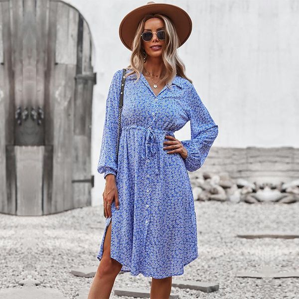 casual dresses autumn winter bandage print dress for women 2021 full sleeve button floral midi female holiday style, Black;gray
casual dresses autumn winter bandage print dress for women 2021 full sleeve button floral midi female holiday style, Black;gray