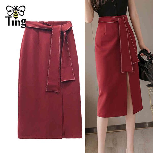fashion elegant high waist sashes midi long skirts summer spring street chic side slip office work saia bottoms 210513, Black
fashion elegant high waist sashes midi long skirts summer spring street chic side slip office work saia bottoms 210513, Black
