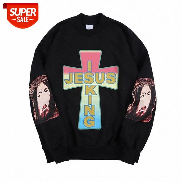 street fashion printed sports sweater hip-hop high loose cross letter pullover men #ch1g, Black
street fashion printed sports sweater hip-hop high loose cross letter pullover men #ch1g, Black