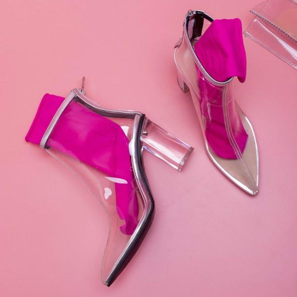 spring and autumn fashion european american wild pointed thick with transparent short boots high heels large size 42 dress shoes, Black
spring and autumn fashion european american wild pointed thick with transparent short boots high heels large size 42 dress shoes, Black