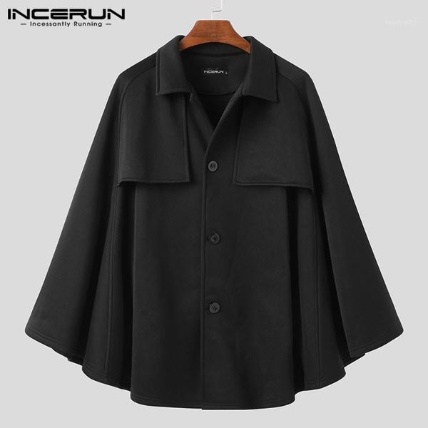 fashion men cloak coats solid color loose capes lapel single breasted trench streetwear chic mens jackets ponchos s-5xl men's, Tan;black 
fashion men cloak coats solid color loose capes lapel single breasted trench streetwear chic mens jackets ponchos s-5xl men's, Tan;black