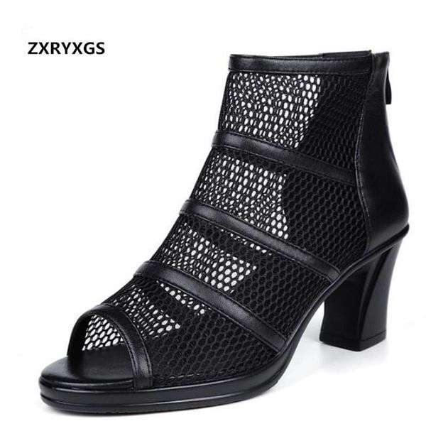cowhide mesh summer boots women fashion sandals comfortable wild shoes black thick with high heel
cowhide mesh summer boots women fashion sandals comfortable wild shoes black thick with high heel