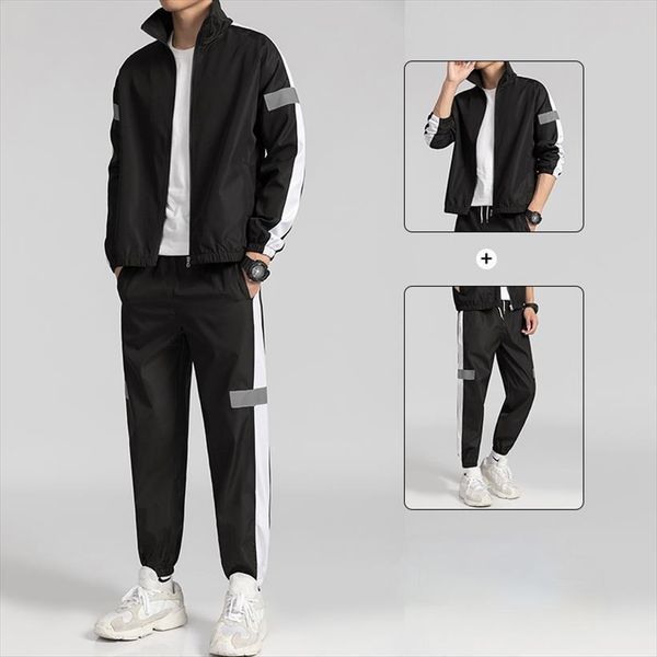 summer casual suit men tracksuits t shirt pants two pieces of sportswear male gym clothing sports, Gray 
summer casual suit men tracksuits t shirt pants two pieces of sportswear male gym clothing sports, Gray