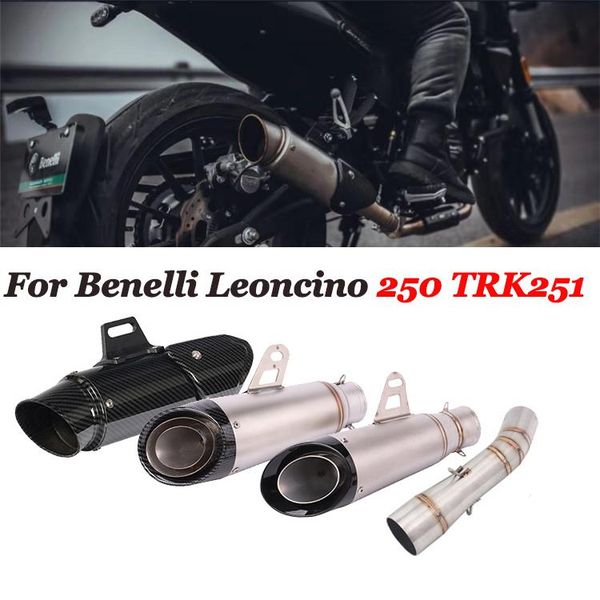 motorcycle exhaust system full gp muffler middle connect link pipe with db killer for benelli leoncino 250 trk251
motorcycle exhaust system full gp muffler middle connect link pipe with db killer for benelli leoncino 250 trk251